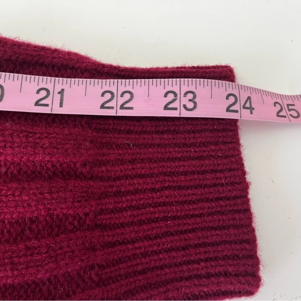 Brooks Brothers Red Ribbed Lambswool Long Sleeve Sweater